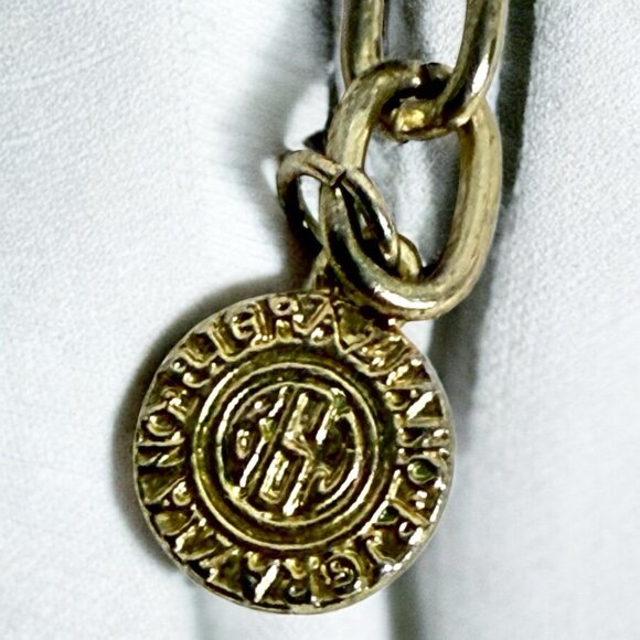 Graziano CH Gold Tone Link Chain Necklace Chunky Statement Choker 17" - 21" - Picture 4 of 5